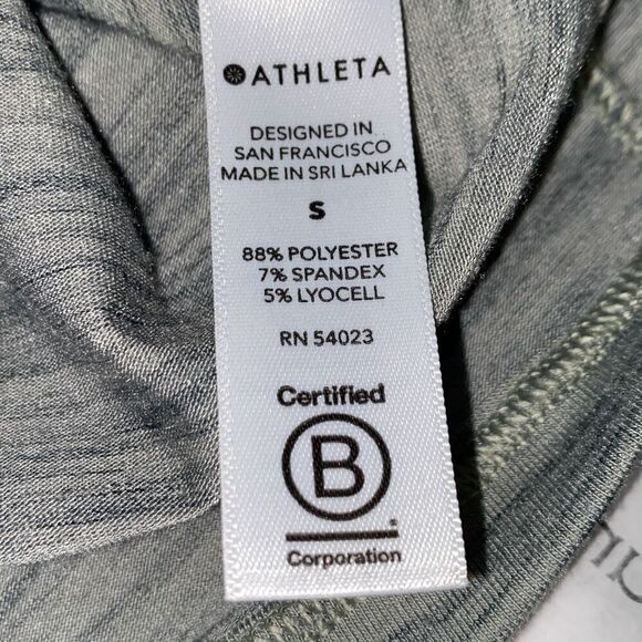 ATHLETA Essence Flow Top Long Sleeve Spacedye Bali Sage Green S - Picture 12 of 13